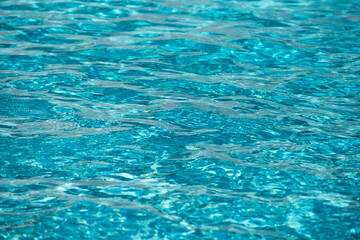 Background of water, surface blue swimming pool.