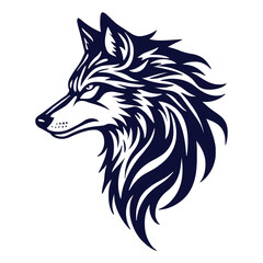 wolf head tribal tatto vector design