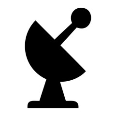 Satellite Dish antenna icon silhouette vector illustration on transparent background
