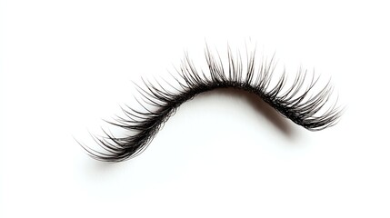 Applying False Eyelash on White Background for Beauty and Cosmetics