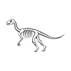 dinosaur skeleton vector illustration