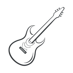 electric guitar black outline icon