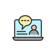 Online course colored icons, minimalist vector illustration ,simple transparent graphic element .Isolated on white background