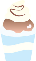 Decadent Shaved Ice Topped with Cream and Rich Chocolate Sauce