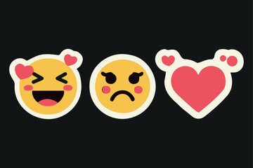 A playful and expressive emoji sticker pack, perfect for adding fun to your digital projects.