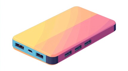 Portable power bank with multiple output ports