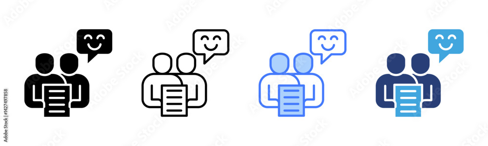 Poster Assertiveness icon sheet multiple style collection