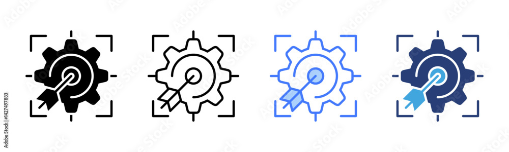 Poster Goal Setting icon sheet multiple style collection