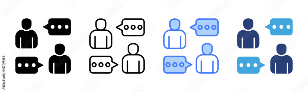 Poster Communication icon sheet multiple style collection