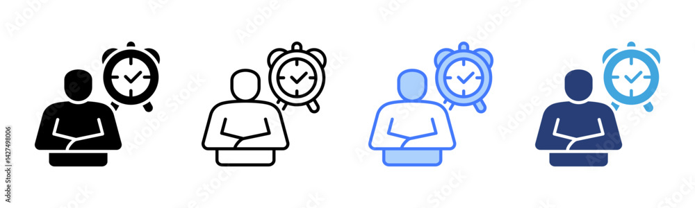 Poster self disciplined icon sheet multiple style collection