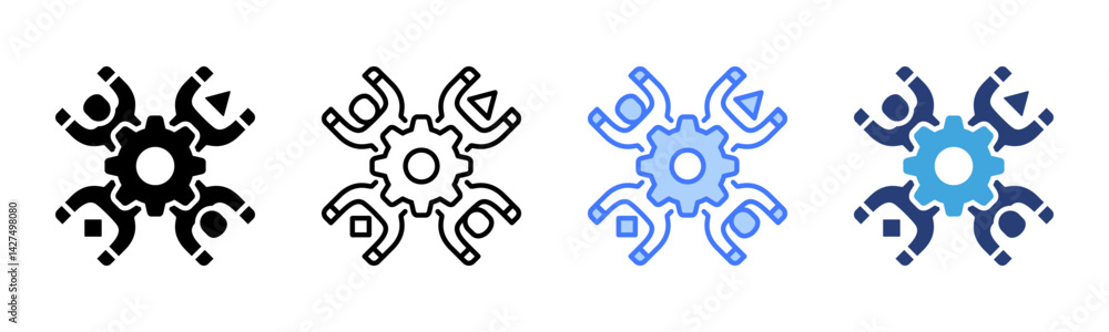 Poster diversity icon sheet multiple style collection