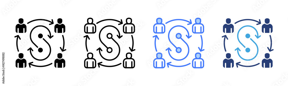 Poster synergy icon sheet multiple style collection