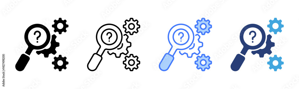 Poster Analysis Find icon sheet multiple style collection