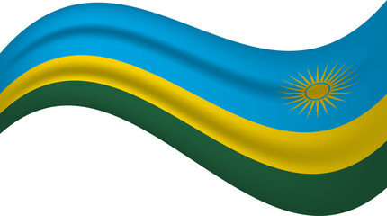 Wavy Flag of Rwanda Vector Illustration