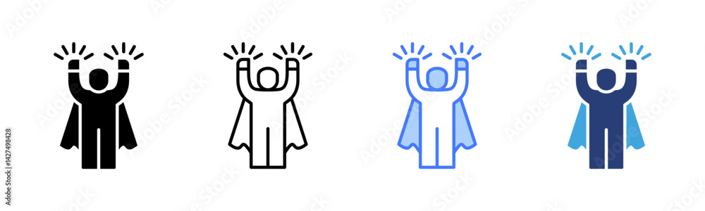 Poster empowerment icon sheet multiple style collection