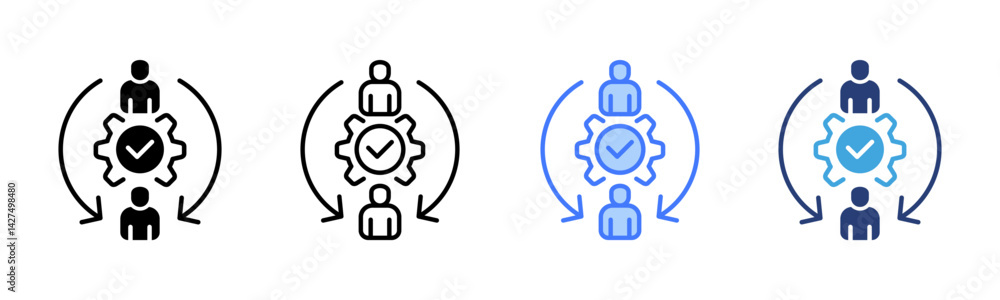 Poster delegation icon sheet multiple style collection