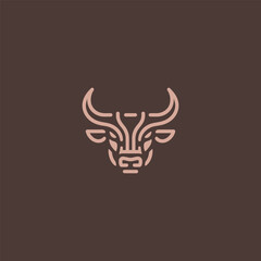 Minimalist Bull Head Line Art Logo – Bold bull head in elegant minimalist line art.