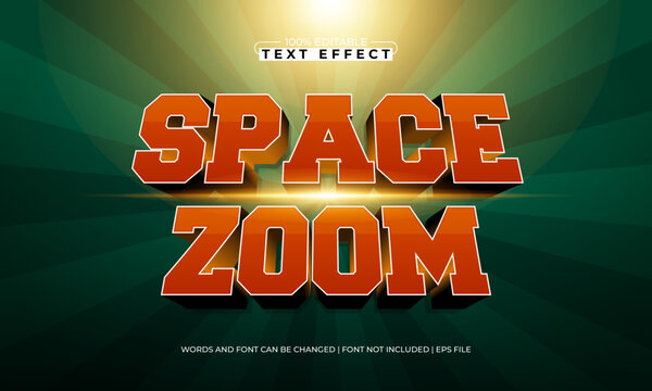 space zoom editable text effect with a galaxy and cosmic text style