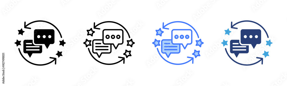 Poster feedback icon sheet multiple style collection