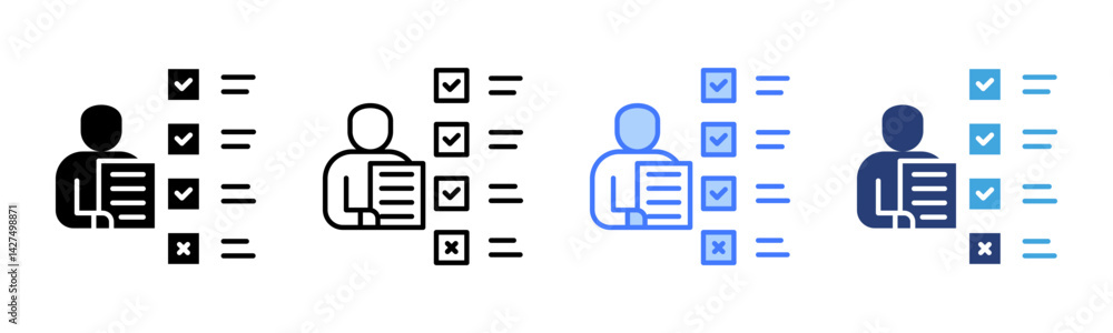 Poster accountability icon sheet multiple style collection