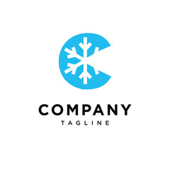 Obraz premium Letter C Snow Logo Icon Vector