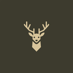 Deer Head Line Art Logo – Graceful deer head outlined in minimalist line art style.
