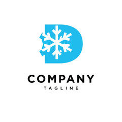 Letter D Snow Logo Icon Vector