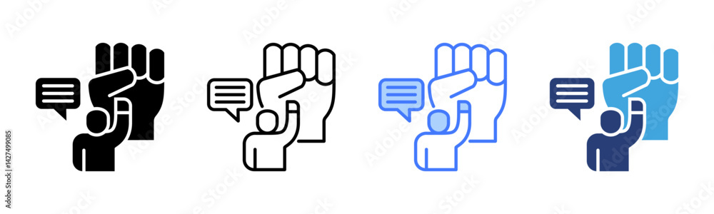 Poster motivation icon sheet multiple style collection