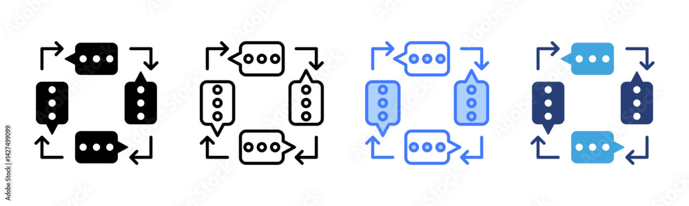 Poster Feedback Loop icon sheet multiple style collection