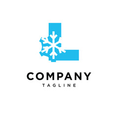 Obraz premium Letter L Snow Logo Icon Vector