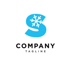 Letter S Snow Logo Icon Vector