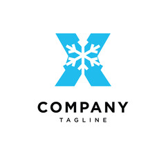 Letter X Snow Logo Icon Vector