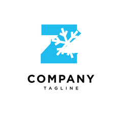 Letter Z Snow Logo Icon Vector