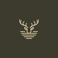 Deer Head Line Art Logo – Graceful deer head outlined in minimalist line art style.