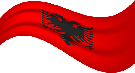 Albania wavy flag, waving flag vector illustration.eps
