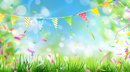 Spring Bank Holiday Festive Background: Igniting the Fiery Joy and Endless Vitality of Spring Bank Holiday with Colorful Festive Elements