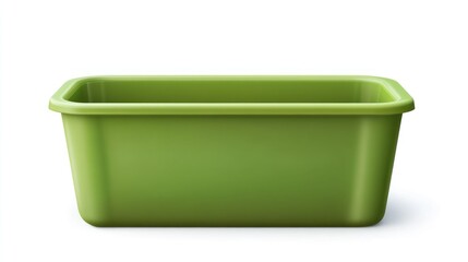 Empty green plastic food container