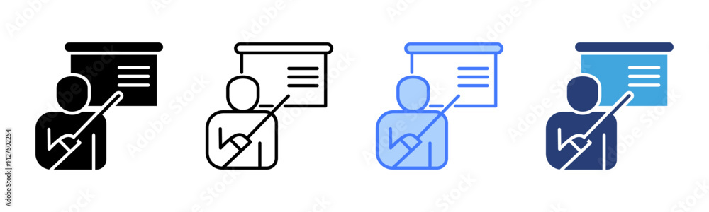 Poster Instructor icon sheet multiple style collection