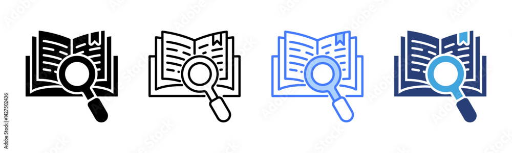 Poster observation icon sheet multiple style collection