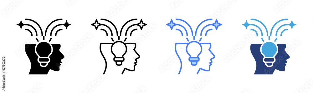 Poster creativity icon sheet multiple style collection