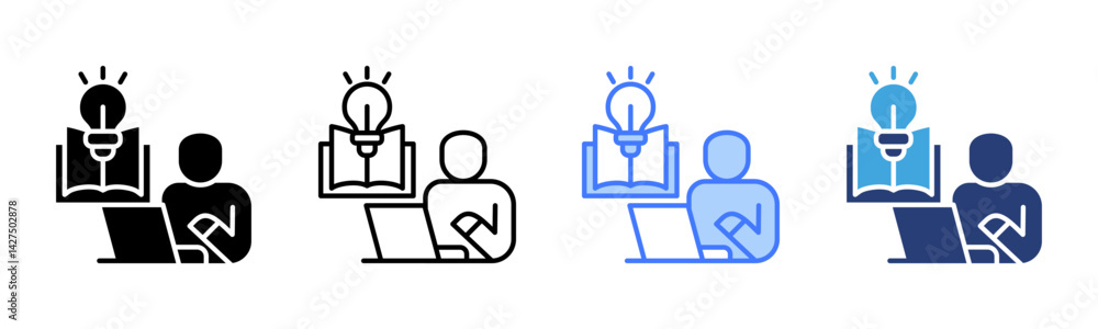 Poster Study icon sheet multiple style collection