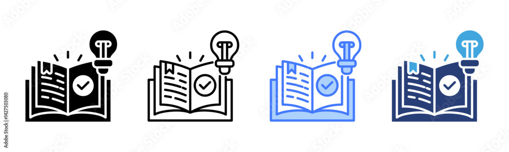 Aufkleber knowledge icon sheet multiple style collection