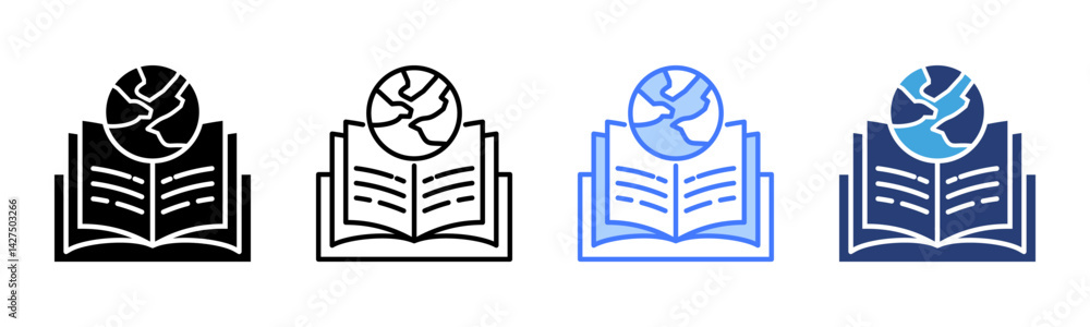 Poster Global Learning icon sheet multiple style collection