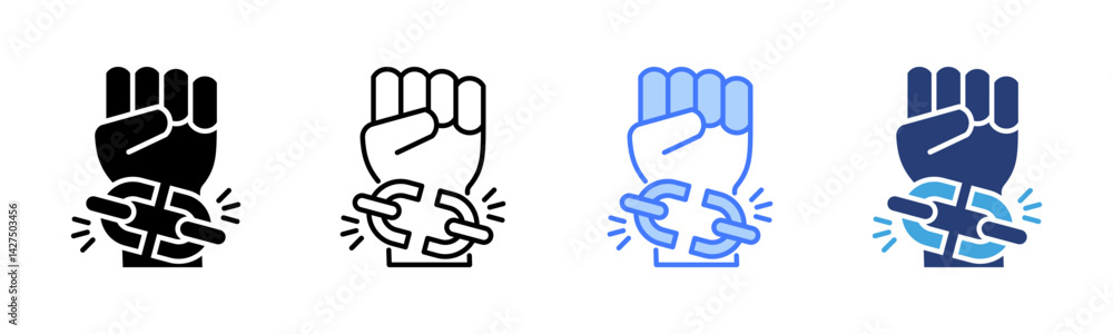 Poster freedom icon sheet multiple style collection
