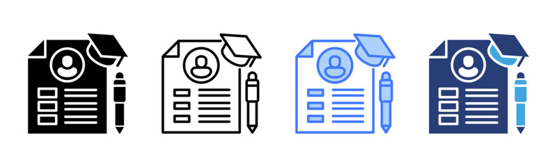 Obraz premium Curriculum icon sheet multiple style collection