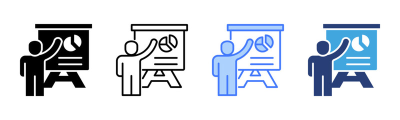 Presentation icon sheet multiple style collection