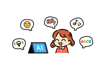 子供　タブレット学習　勉強　教育　学習