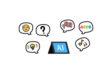 子供　タブレット学習　勉強　教育　学習