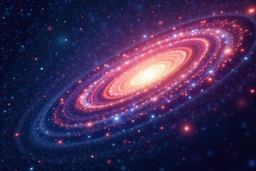 Obraz premium Distant Galaxy with Milky Way Stars and Dust Swirling Through Cosmic Vortex , star cluster, space dust, celestial