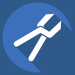 Icon Zinc Scissors. related to Repair Tools symbol. long shadow style. design editable